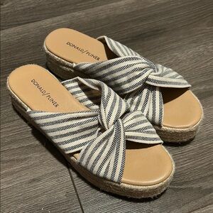 Donald J. Pliner Cream and Blue Espadrilles